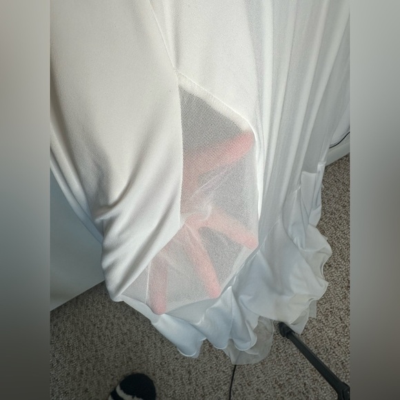 Chico’s Women’s Open Drape White Windowpane Mesh Cardigan Sz 2 Large - Picture 5 of 8